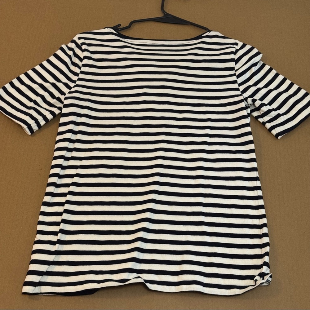 Talbots Black and White Striped Short Sleeve Top - Picture 4 of 4